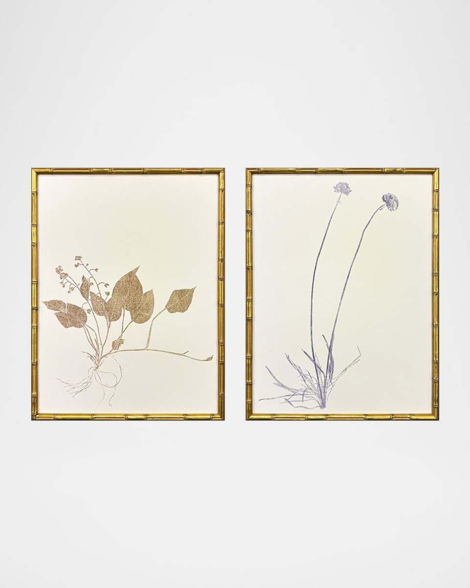 "Floral Trace II" Framed Giclees, Set of 2